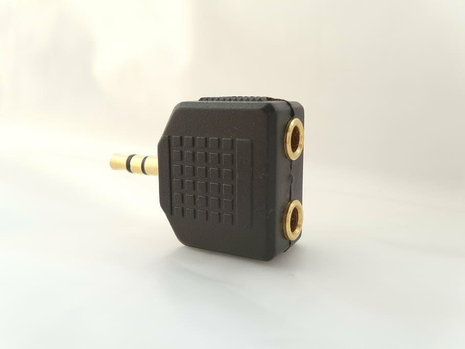 audio, mini, jack, adapter, connector, merge, split, plug, connect, mix