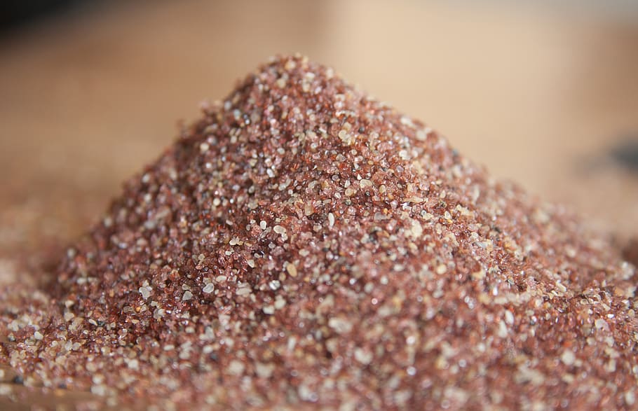 sand, granulate, granulate material, grains, large, granules, granular, crystal, close-up, selective focus