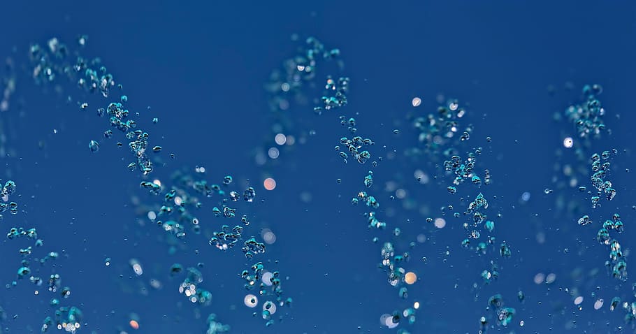 水滴, 昼間, 水, 水中, 青, アクア, 背景, 抽象, ドロップ, 明るい