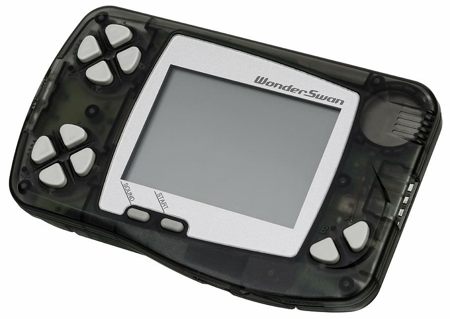 turned-off, black, wonder-swan, handheld, console, video game console, video game, play, toy, computer game