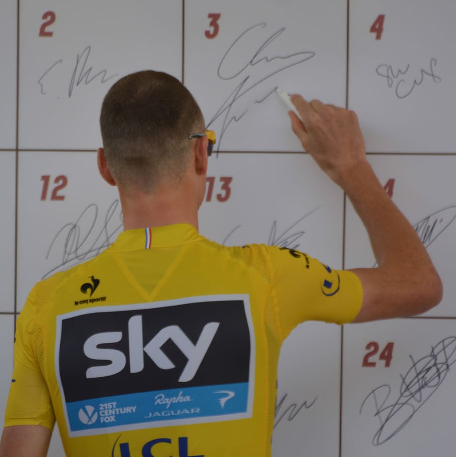 Chris Froome, Champion, Yellow Jersey, celebrity, cyclist, professional road bicycle racer, man, people, winner, team sky
