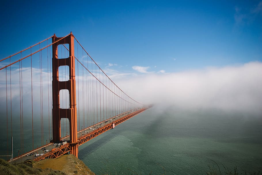 golden, gate bridge, san francisco, california, architecture, infrastructure, structure, bridge, car, transportation