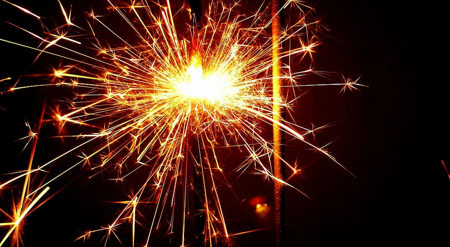 celebração, fogo, fogos de artifício, saudação, parabéns, cartões, luz, dia de ano novo, saudação de ano novo, cumprimentos de ano novo