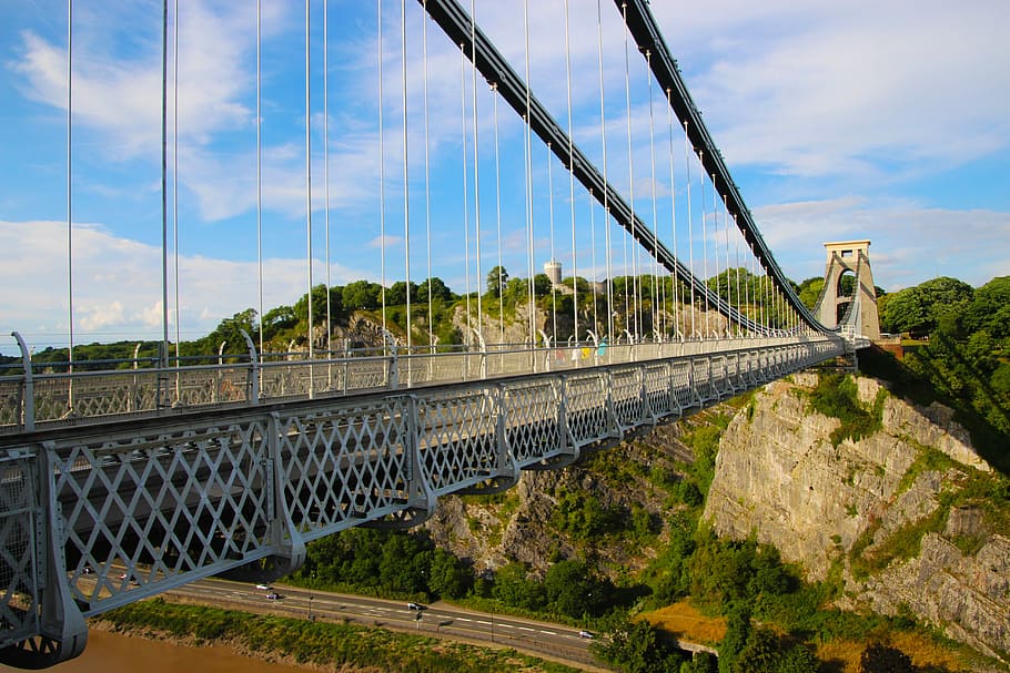gray, black, metal bridge, daytime, Clifton Suspension Bridge, Bridge, Span, bridge, span, suspension, clifton