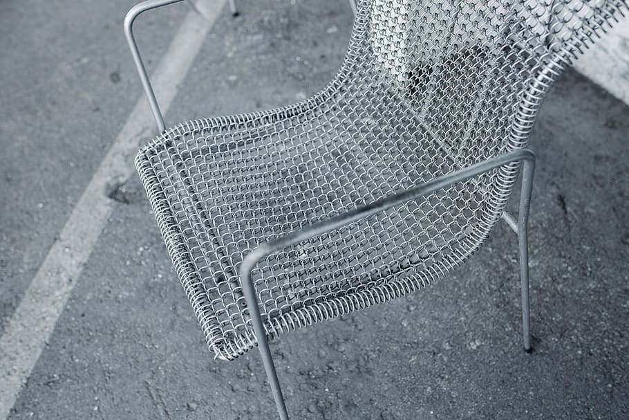 metal dining chair, Retro, Metal, Dining Chair, vintage, minimal, clean, chair, old, outdoors