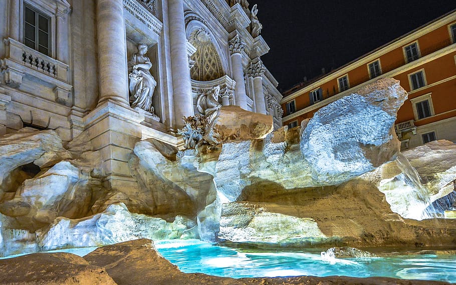Trevi, Fountain, Rome, Italy, Roma, trevi, fountain, rome, italy, statue, architecture, trevi Fountain