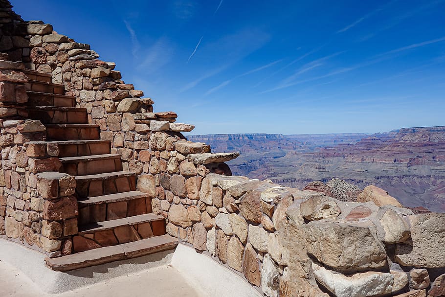 heaven stairs, grand canyon, america, arizona, gorge, landscape, nature, usa, travel, panorama