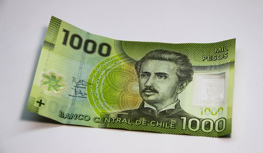 chile, chilean, weights, weight, money, currency, coins, ticket, tickets, paper currency