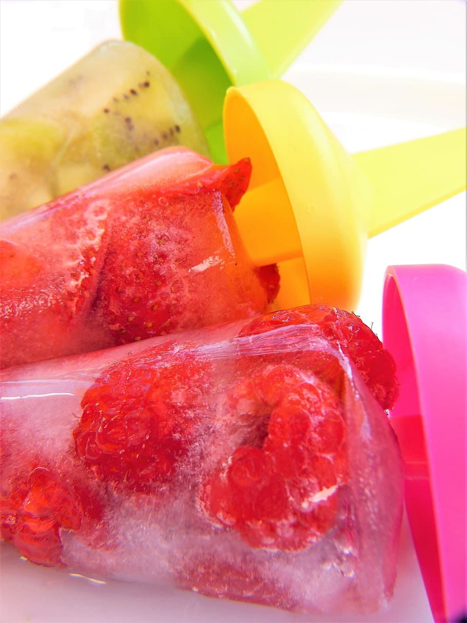 fotografia em close-up, fatiada, branca, superfície, Gelo, Água, Congelada, Frutas, água congelada, fruta