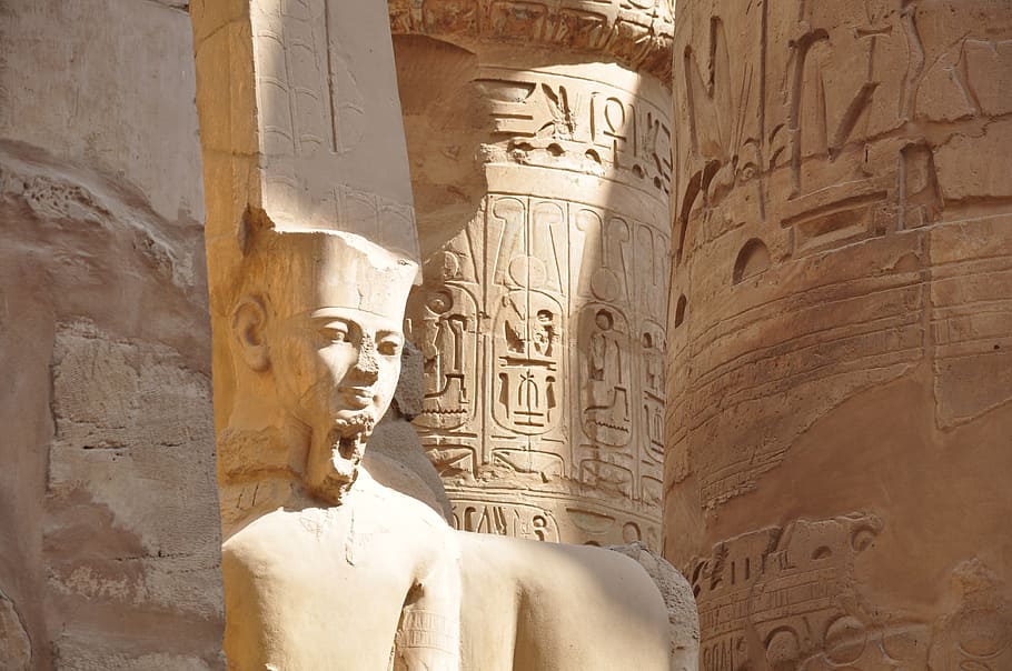brown egyptian ruins, egypt, travel, pharaoh, egyptian temple, architecture, luxor - Thebes, archaeology, history, hieroglyphics