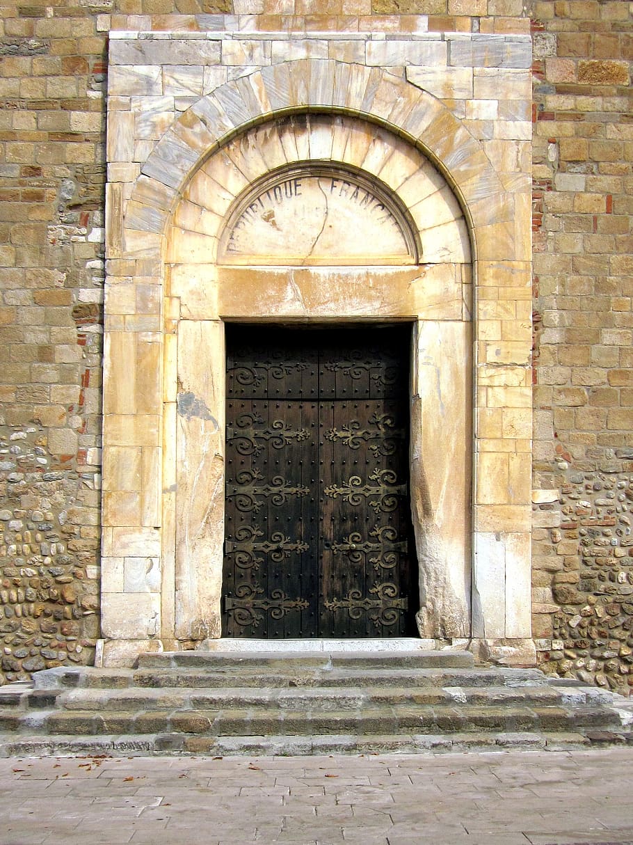 portal, catedral, elne, catalán, francia, rosellón, francés, medieval, languedoc-rosellón, Arquitectura