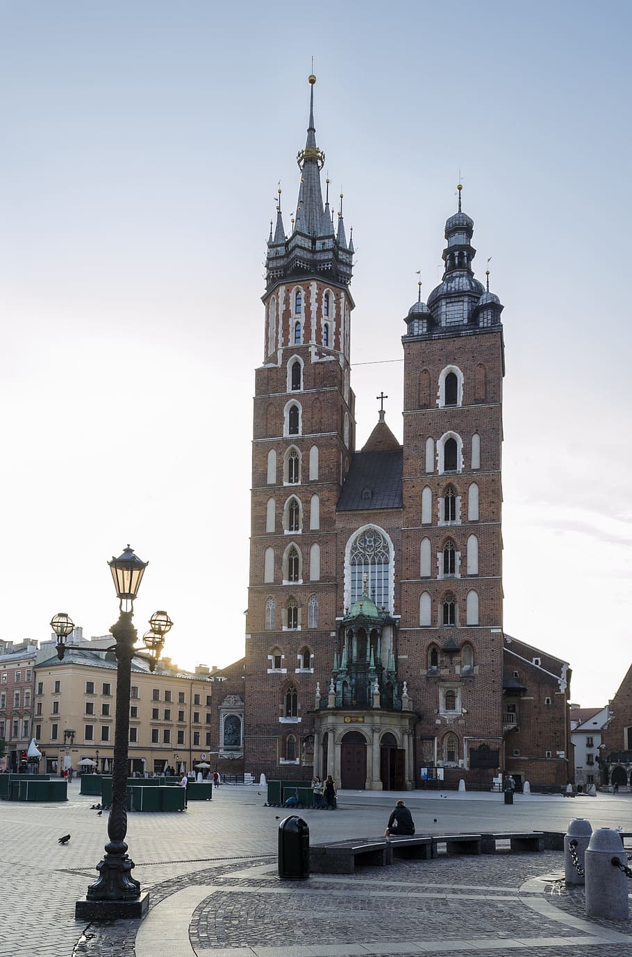 krakow, pasar, Polandia, arsitektur, monumen, kota tua, gereja, menara, lentera, pasar utama