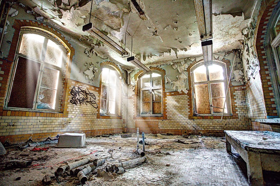 Forget, Place, concrete, building, abandoned, damaged, bad condition, indoors, history, architecture