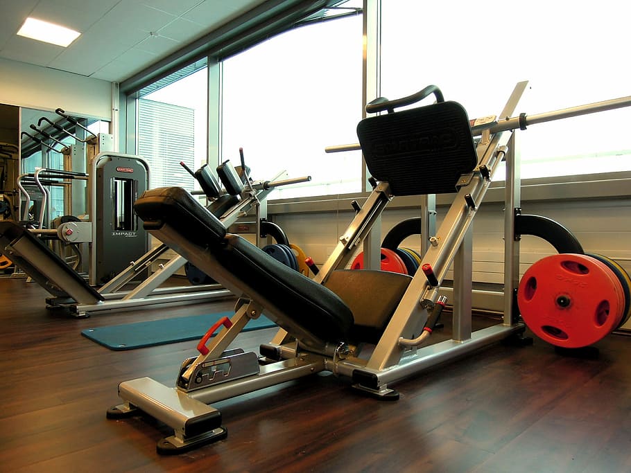 gray, black, exercise equipment, sports, in the gym, weights, the device, exercise in, indoors, exercising