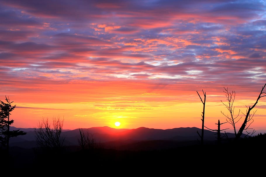 beautiful, great, great smoky mountains, smoky, mountains, sun, sunset, color, colorful, magical