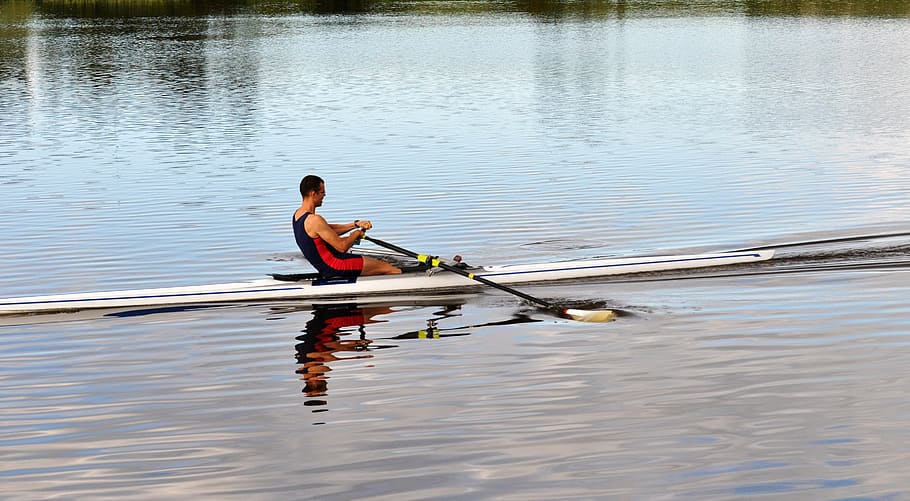 man, riding, kayak, body, water, row-boat, flow, sport, one person, nautical vessel