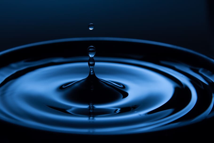 Closeup Round Dish Water Drop Liquid Blue Clear Wet Water Drops Water Drop Pxfuel