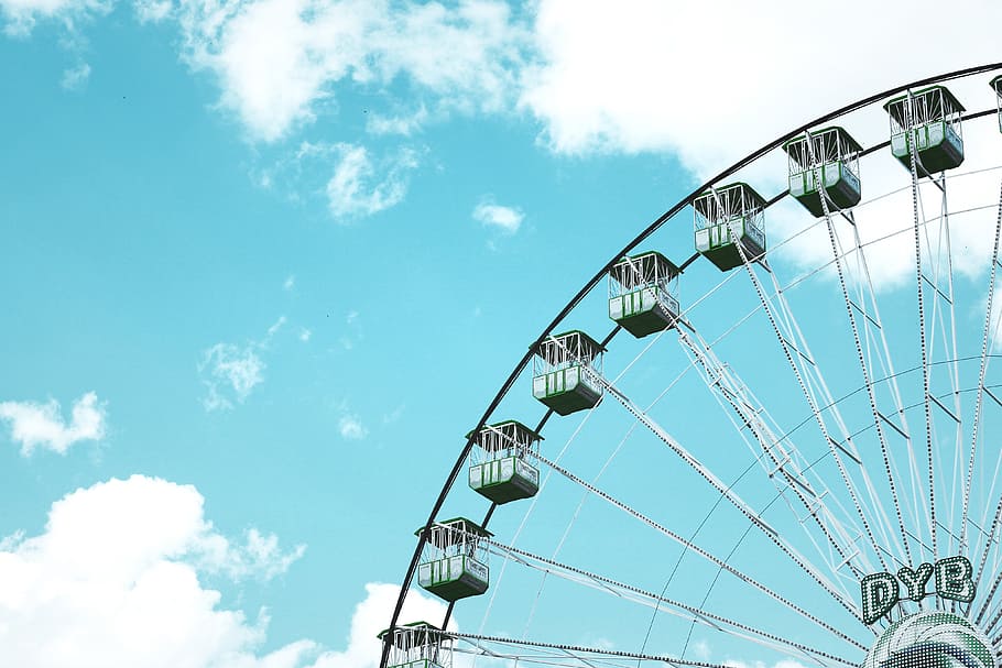ferris, wheel, fairground, Ferris wheel, various, sky, amusement Park Ride, fun, outdoors, amusement Park