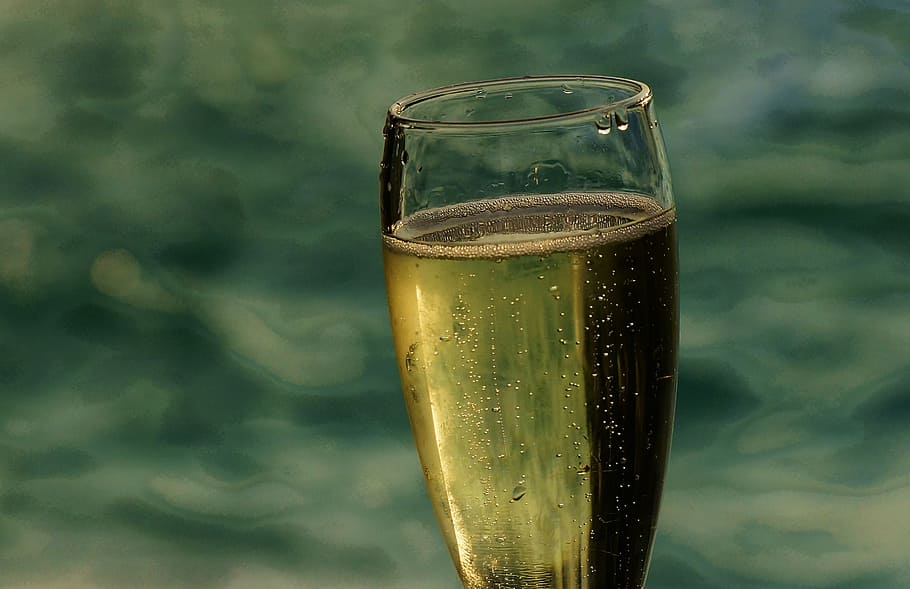 vidrio, champán, prosecco, bebida, copas de champán, vino espumoso, verano, estado de ánimo, buen humor, burbuja