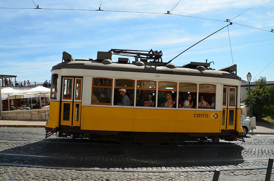 Lisbon, Tram, Portugal, Old Town, lisbon, tram, historically, means of transport, transport, traffic, seemed