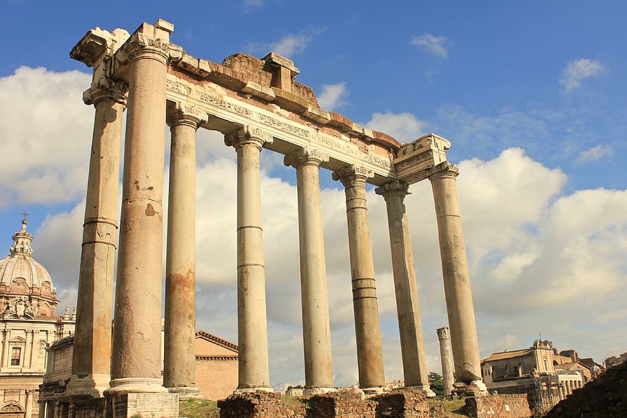 roman, ruins, rome, italy, ancient, history, landmark, architecture, archaeology, monument