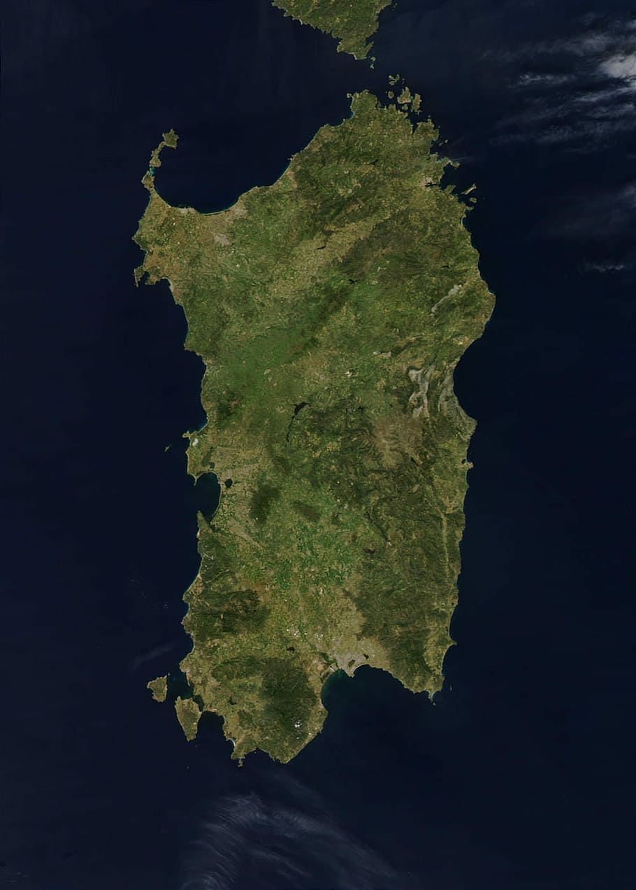 Satellite Image, Sardinia, geography, italy, public domain, topography, blue, map, physical Geography, cartography