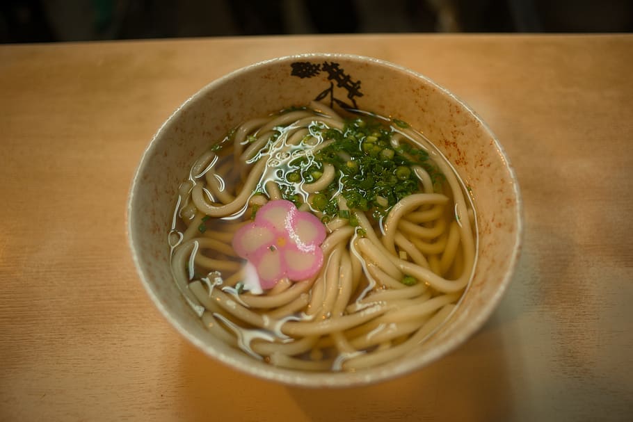 brown ceramic bowl, udon noodles, diet, kansai, jr, italian food, pasta, food, food and drink, freshness