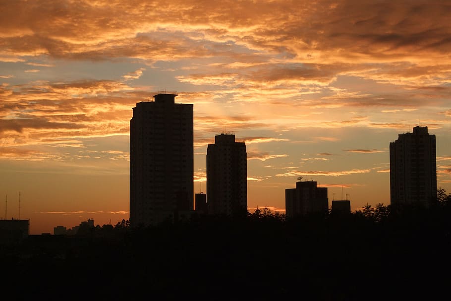 dawn, são paulo, brazil, city, architecture, sunset, built structure, building exterior, building, sky