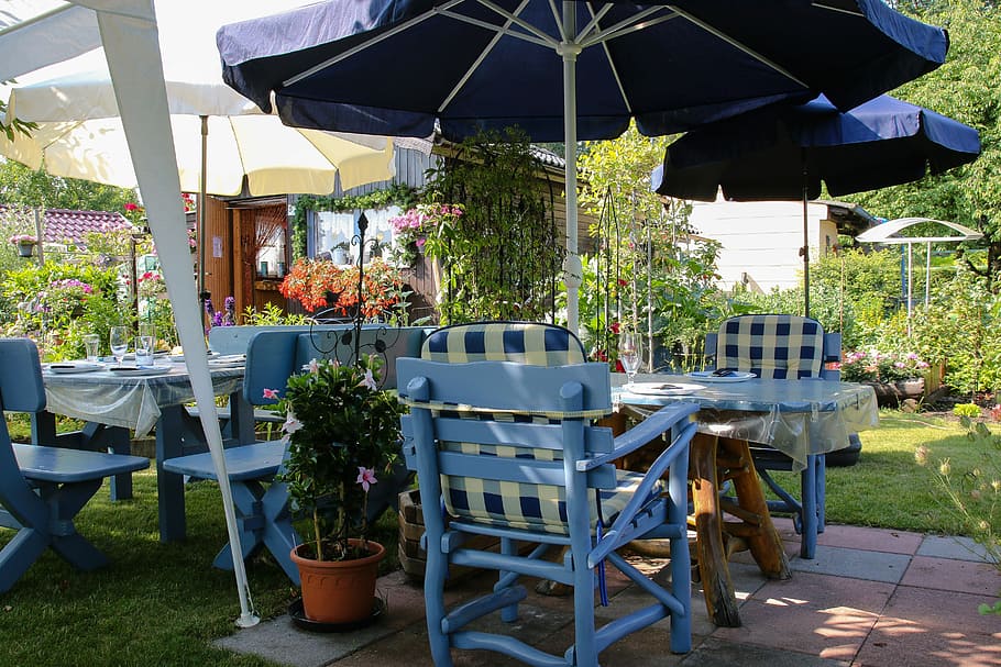 blue, outdoor, patio umbrellas, festival, garden, celebration, summer, party, garden party, birthday party