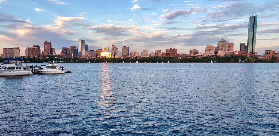 boston, charles river, back bay, massachusetts, mit, city, building exterior, architecture, water, sky