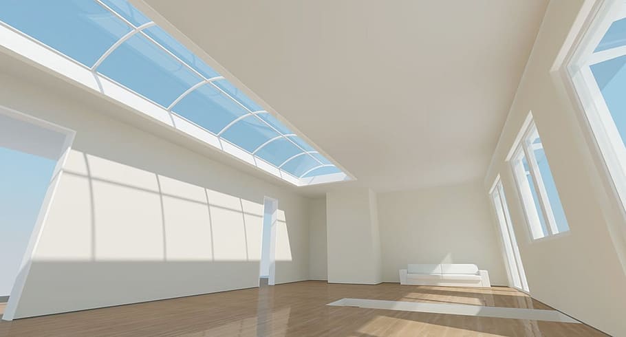 coklat, kayu, lantai, putih, cat dinding, dinding putih, cat, lichtraum, visualisasi, arsitektur
