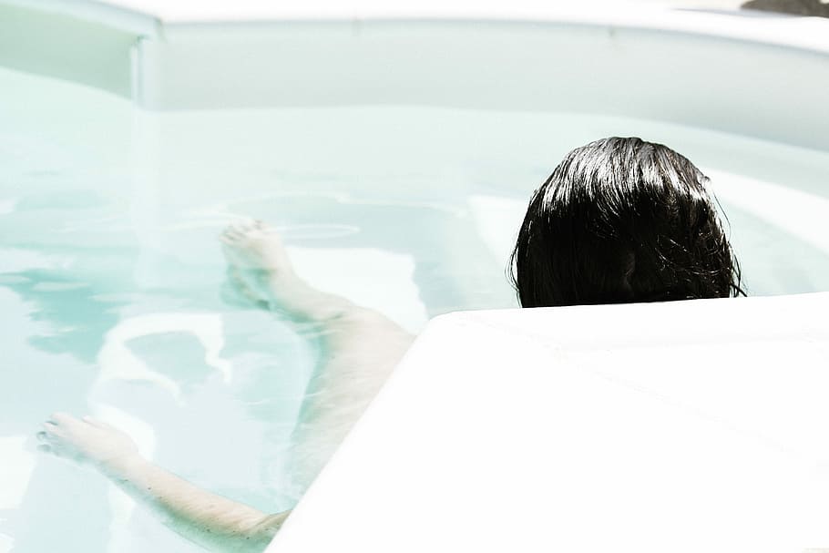 woman, lying, lying down, Jacuzzi, one Person, people, men, adult, males, water
