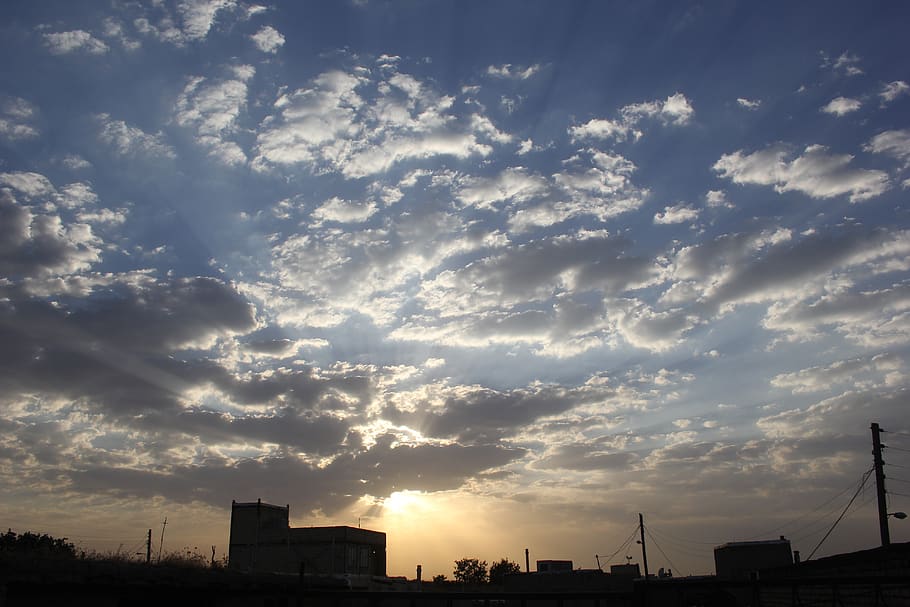 sun, sunset, iran, sundown, photography, cloud - sky, sky, building exterior, architecture, silhouette