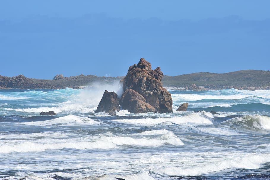tasmania, wild sea, ocean, west coast, rocky coast, sea, rock, water, motion, wave