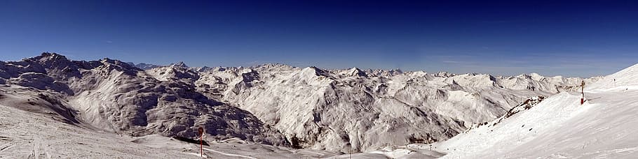 panoramic, photography, snow-covered, mountains, panorama, alps, mountain, track, winter, environment
