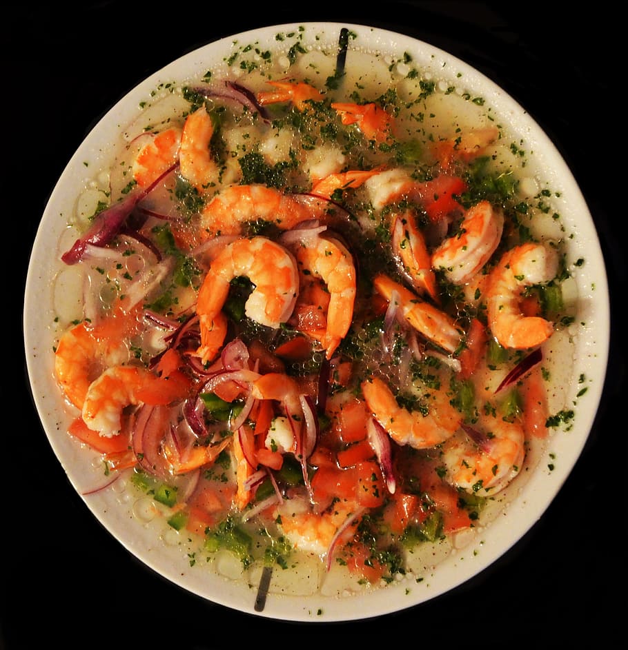 shrimp with soup, Shrimp, Seafood, Ceviche, ceviche ecuatoriano, eat, food, food And Drink, vegetable, gourmet