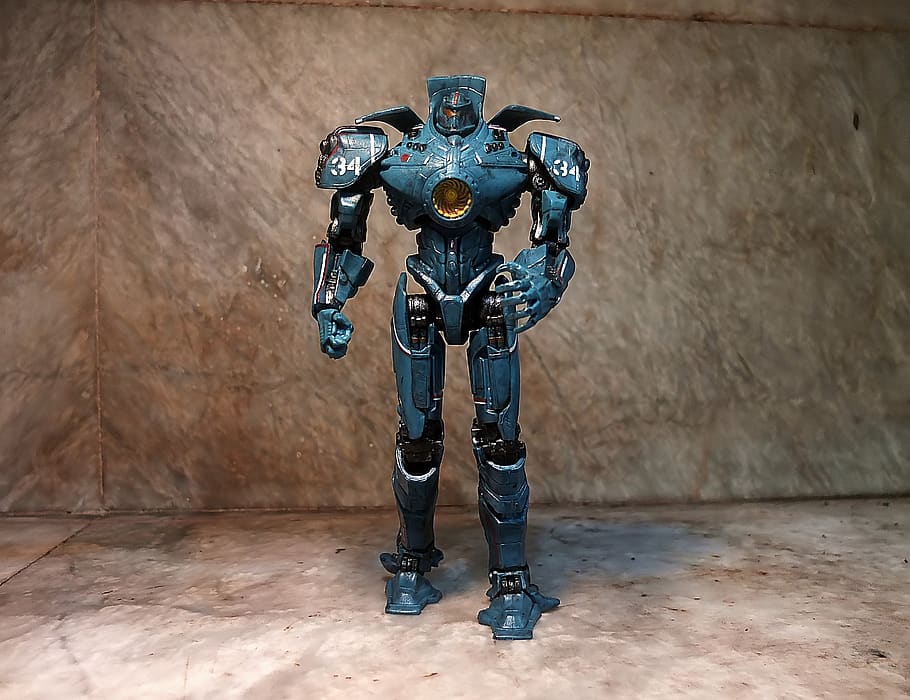 robot toy, painted, plastic, toy, robot, pacific, rim, film, fiction, character