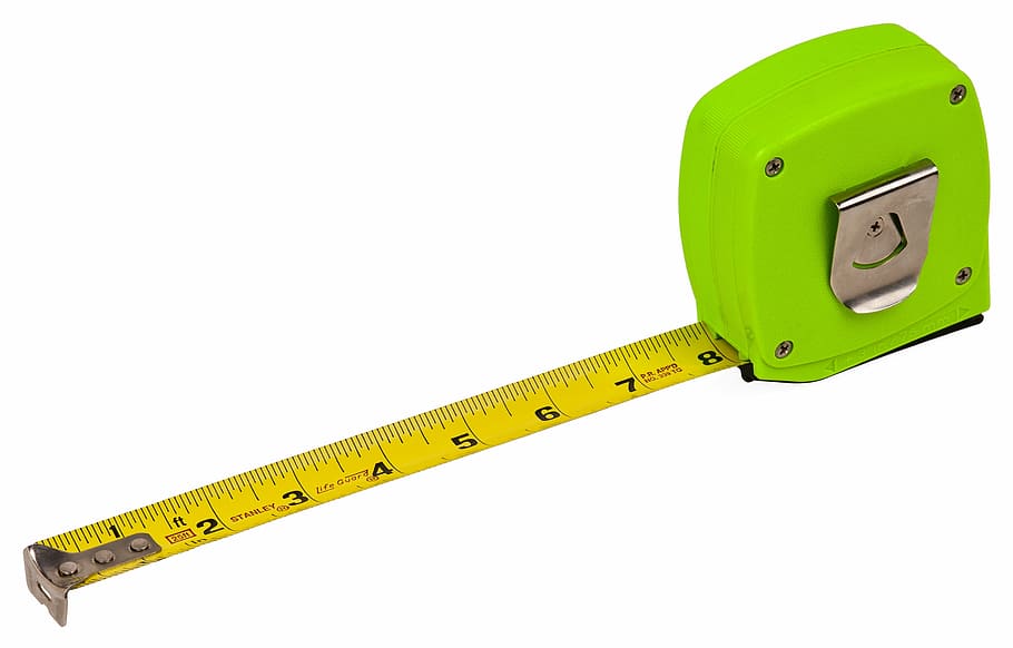 green, retractable, tape measure, measuring tape, length, cm, measure, measurement, centimeter, tool