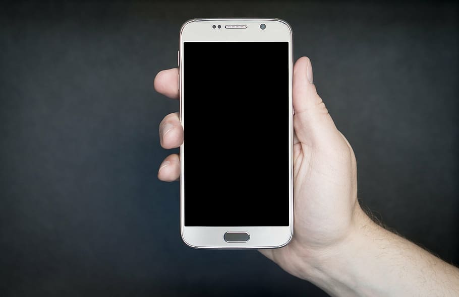 person, holding, white, android smartphone, smartphone, silver, gray, android, technology, display