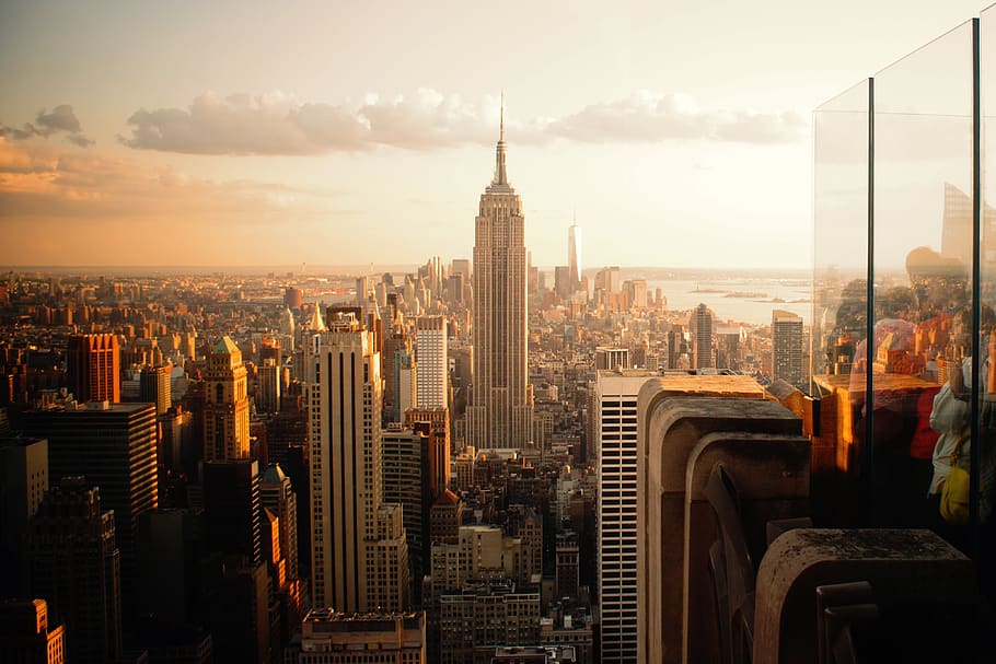 estados unidos, nueva york, rascacielos, ciudad, panorama, manhattan, america, vista, horizonte, torre