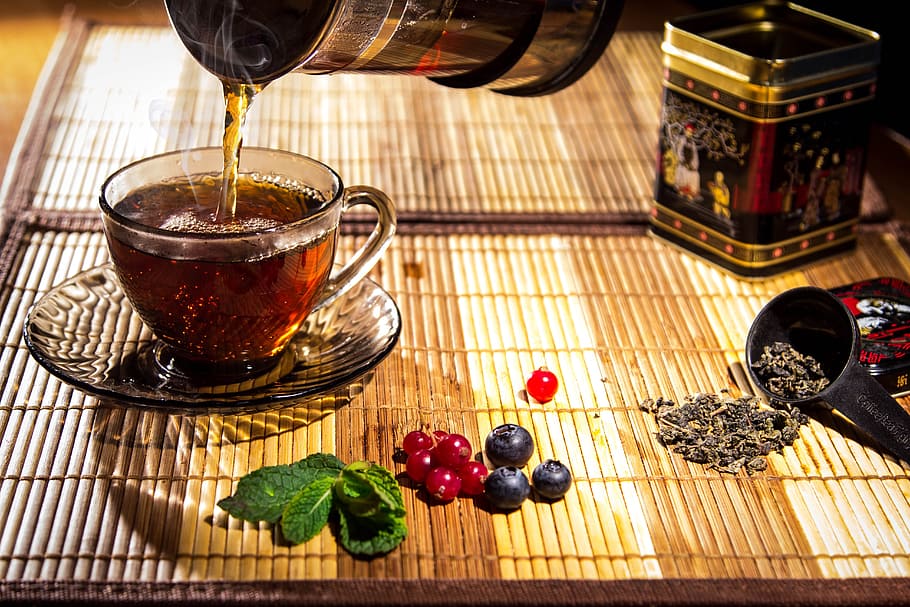liquid, poured, teacup, tea, maker, herb, drink, cup, green tea, leaf tea