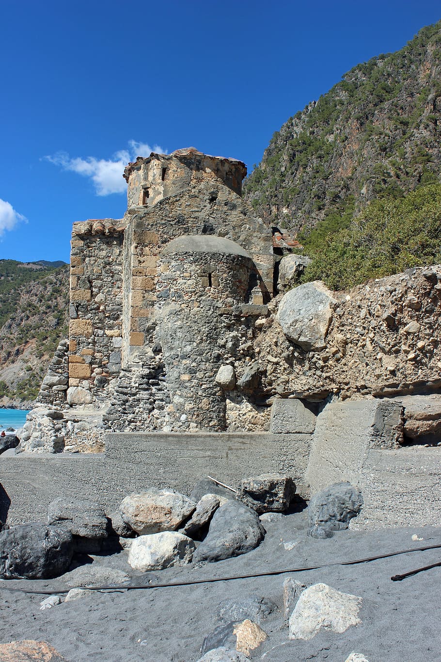 agia roumeli, crete, greece, pavlos, church, old, building, ruin, religious, mediterranean