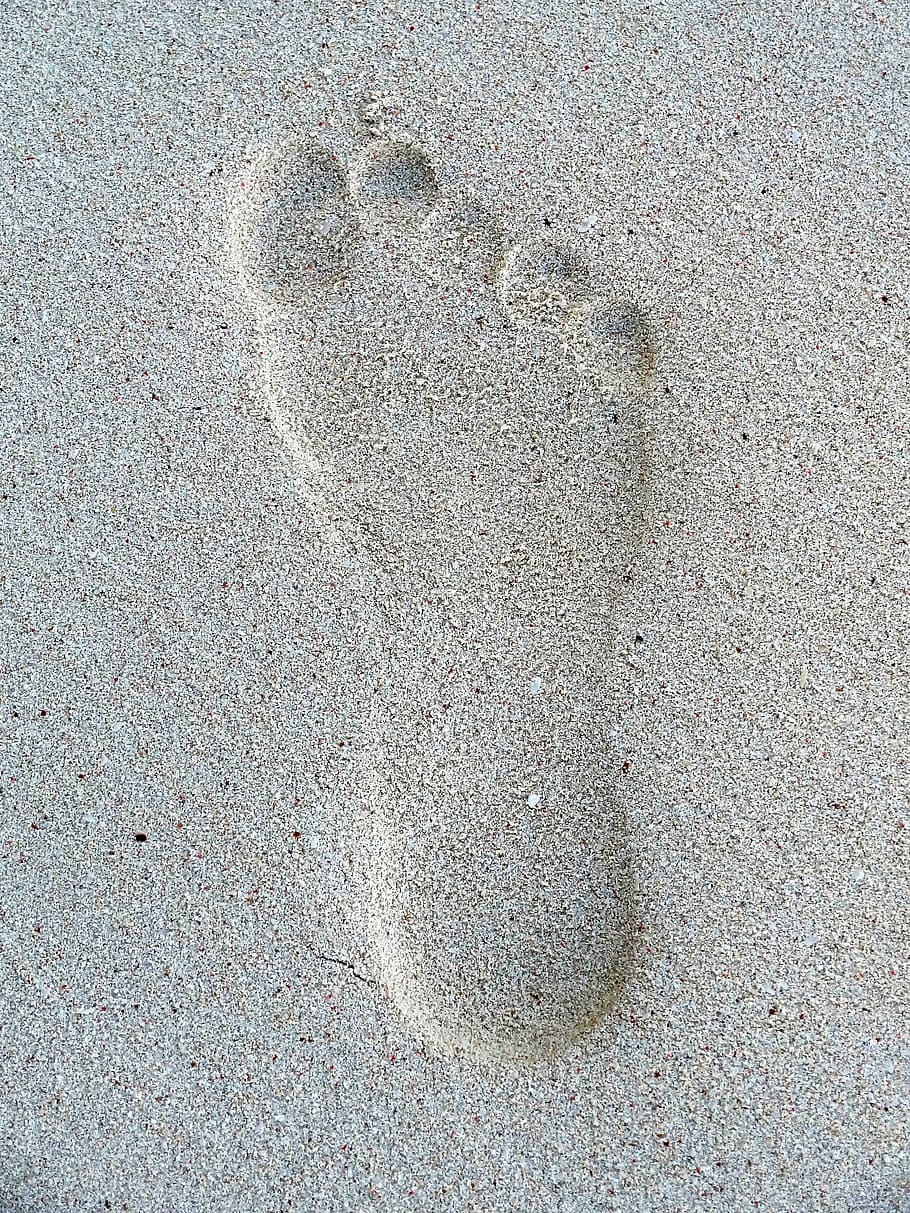sand foot print, footprint, sand beach, foot, sandy, sand, beach, textured, day, close-up
