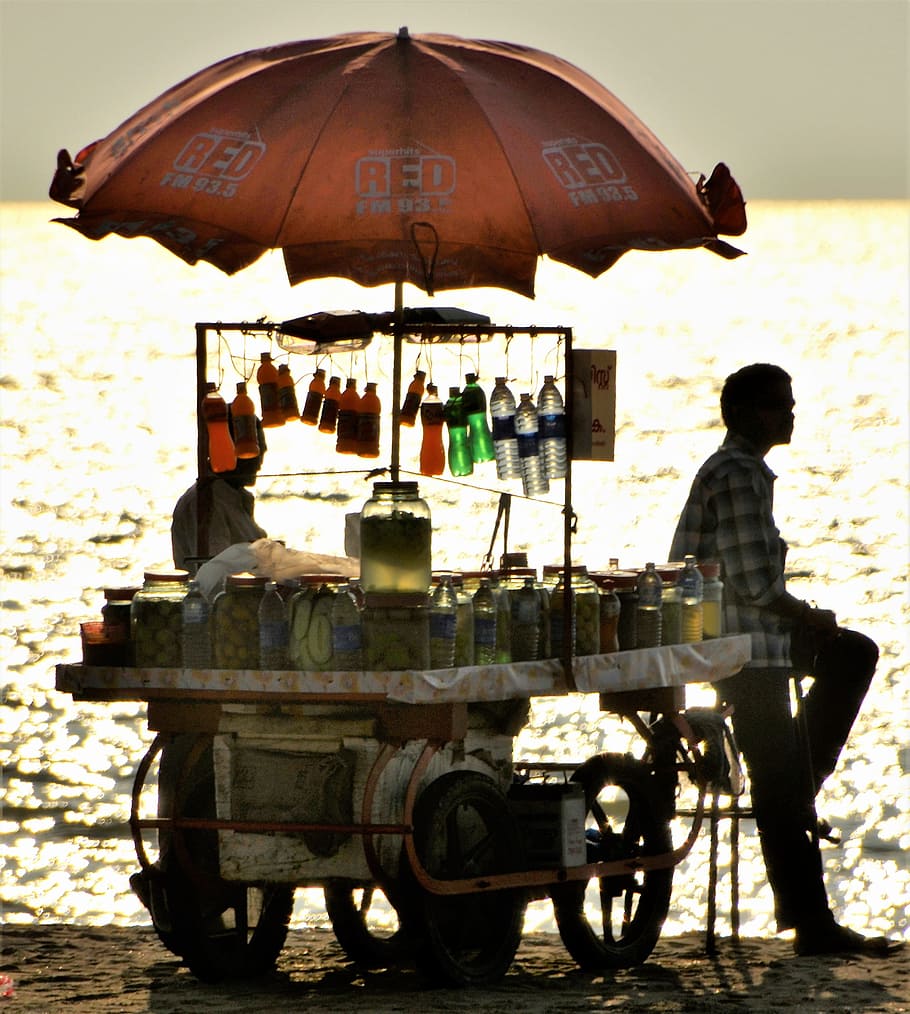 Soft, Drinks, Vendor, Beach, Sunset, soft, drinks, calicut, india, adults only, adult