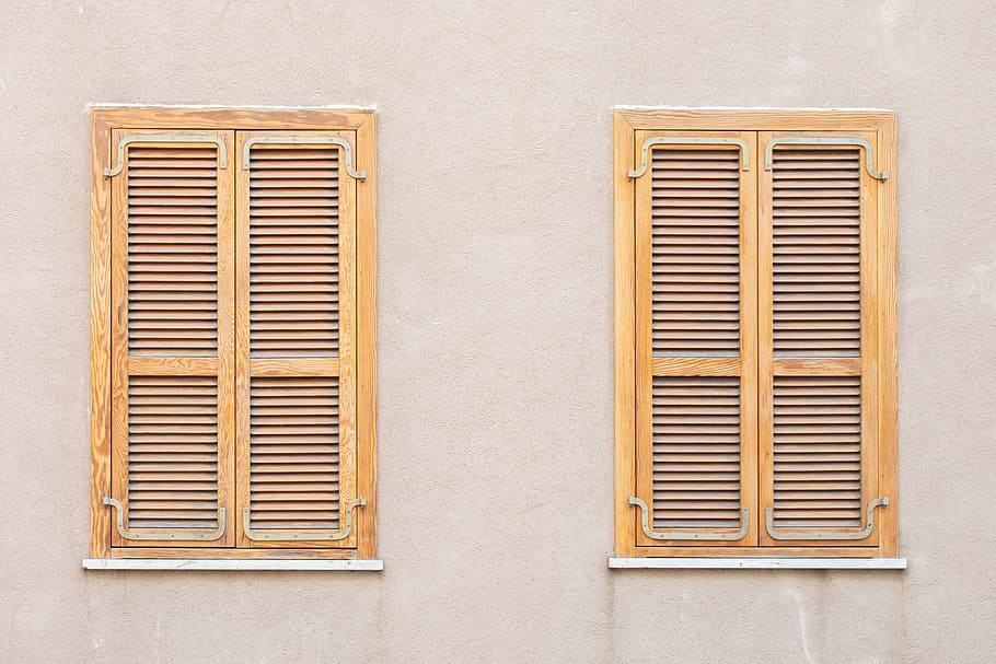 window, shutters, wall, house, sash, the façade of the, rustic, wooden, street, architecture