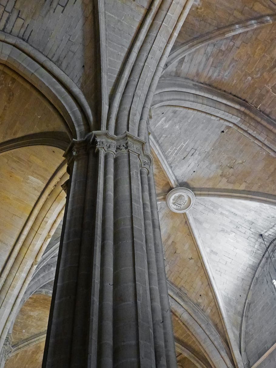 Pillar, Gothic, Cruise, Medallion, cathedral tortosa, history, architectural column, architecture, built structure, religion