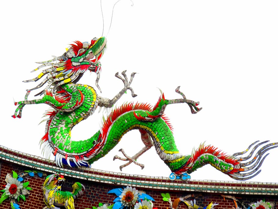Palace, Dragon, Animal, long, chinese dragon, day, low angle view, architecture, built structure, sky