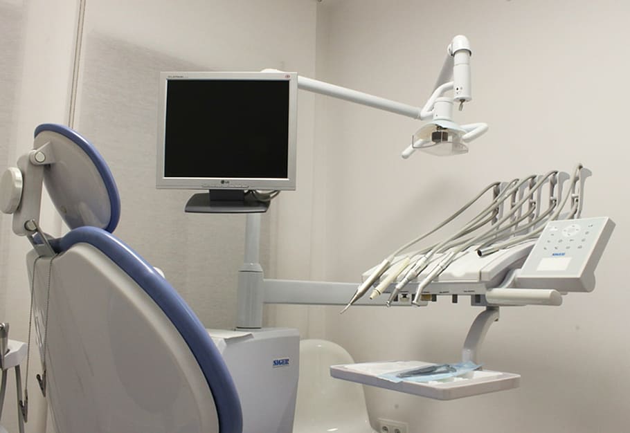 blanco, silla de dentista, pared, pintado, sala, dental, dientes, dentista, caries, ortodoncia