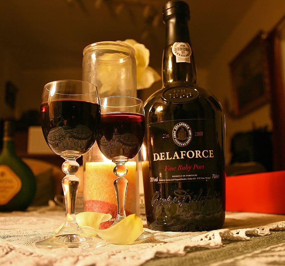 bebida, vino, alcohol, botella, vidrio, vino de Oporto, vasos, bodegón, líquido, botella de vino