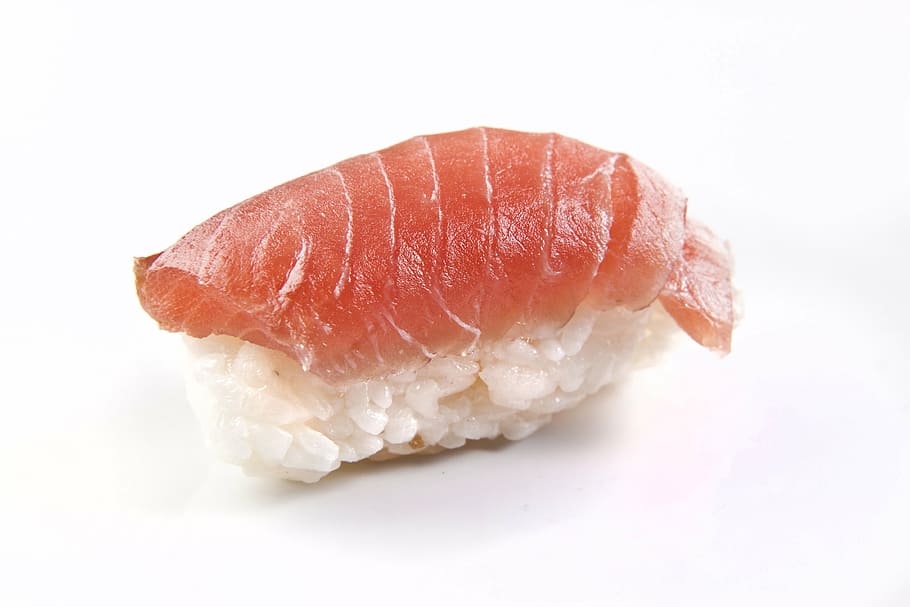red, white, sushi, salmon, fish, nigiri, raw, rice, food, raw Food